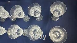 Lot 10 Vintage Bohemian 24% Crystal Wine Glass Queen Lace Hand Cut LN w Label