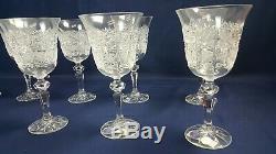 Lot 10 Vintage Bohemian 24% Crystal Wine Glass Queen Lace Hand Cut LN w Label