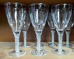 Lot 10 Vintage Stuart Iona Air Twist Wine Glasses Made In England