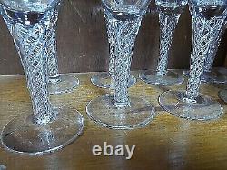 Lot 10 Vintage Stuart Iona Air Twist Wine Glasses Made In England
