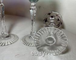 Lot 5 vintage cut to clear crystal glass cordial red wine goblet glasses stems