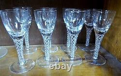 Lot 8 Vintage Stuart Iona Air Twist White Wine Glasses 6'' Made In England