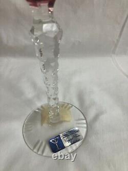 Lot NEW VINTAGE BOHEMIAN CUT LEAD CRYSTAL CLEAR INDUSTRIES WINE STEM GLASS