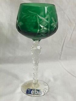 Lot NEW VINTAGE BOHEMIAN CUT LEAD CRYSTAL CLEAR INDUSTRIES WINE STEM GLASS