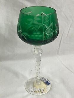 Lot NEW VINTAGE BOHEMIAN CUT LEAD CRYSTAL CLEAR INDUSTRIES WINE STEM GLASS