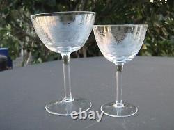 Lot Of 22 Vintage Etched Daisy Flower Stemmed Glasses 11 @ 5.75 & 11 @ 5