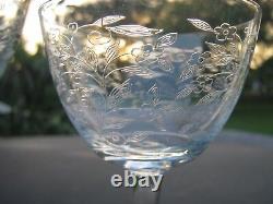 Lot Of 22 Vintage Etched Daisy Flower Stemmed Glasses 11 @ 5.75 & 11 @ 5