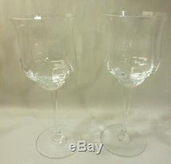 Lot Of 2 Vintage Baccarat Capri Tall Optic Water Goblet/wine Glasses 9 1/8