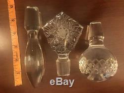 Lot Of 3 Vintage Glass Crystal Wine Bottle Decanter Stoppers Toppers