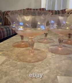 Lot Of Pink Drinkware Wine glass. Antique. Retro. Carnival glass. Glassware