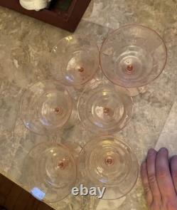 Lot Of Pink Drinkware Wine glass. Antique. Retro. Carnival glass. Glassware