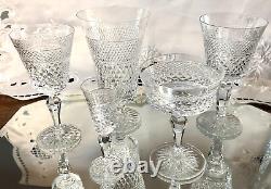 Lot Vintage Set ROYAL DOULTON CARLYLE CRYSTAL England Glasses Stemware Wine Tea