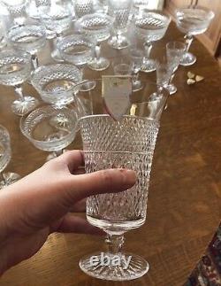 Lot Vintage Set ROYAL DOULTON CARLYLE CRYSTAL England Glasses Stemware Wine Tea