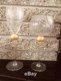 Lot of 24 Union Street Glass MANHATTAN GOLD Wine Glasses Red And white Vintage