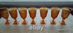 Lot of 25 Vintage Indiana Amber Mount Vernon Wine Glasses, Goblets, Sherbet