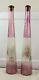 Lot of 2 Vintage Solaro Italy Glass Wine Bottle D. R. L. 17 Tall Painted W Flower