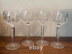 Lot of 4 Vintage WATERFORD Hock Wine Glasses, LISMORE 7.5