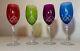 Lot of 4 vintage cut to clear crystal glass cordial white wine goblet glasses
