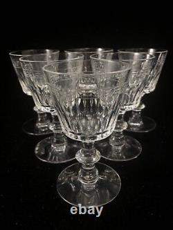 Lot of 6 TIFFIN FRANCISCAN CUT GLASS 4 1/2 WHITE WINE Glasses JEFFERSON #17395