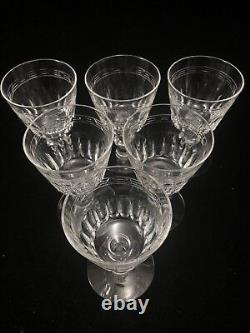 Lot of 6 TIFFIN FRANCISCAN CUT GLASS 4 1/2 WHITE WINE Glasses JEFFERSON #17395