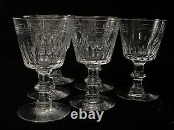 Lot of 6 TIFFIN FRANCISCAN CUT GLASS 4 1/2 WHITE WINE Glasses JEFFERSON #17395