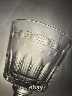 Lot of 6 TIFFIN FRANCISCAN CUT GLASS 4 1/2 WHITE WINE Glasses JEFFERSON #17395