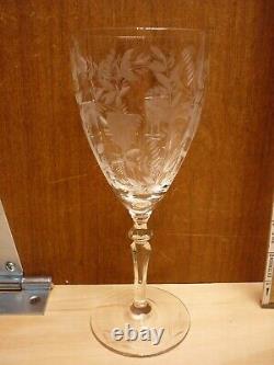 Lot of 6 Vintage Rock Sharpe # 2011-1 Blown Glass Water Wine Goblets Glasses