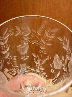 Lot of 6 Vintage Rock Sharpe # 2011-1 Blown Glass Water Wine Goblets Glasses