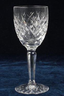 Lot of 6 Vintage Waterford Claret Wine Avoca Pattern Crystal Glasses Stemware