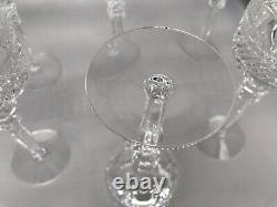 Lot of 8 vintage heavy crystal 5 oz height 8 in stem wine goblets glasses