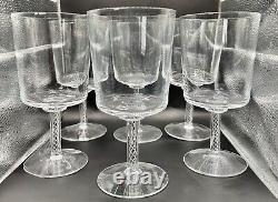 Lovely Set Of 6 Vintage Air Twist Stem Wine GlassesUnmarked