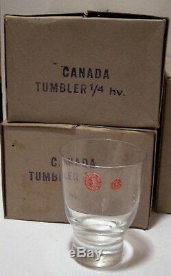 MCM c. 1957 vintage Holmegaard Denmark glass Canada wine cordial tumbler 58pc MIB