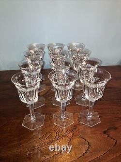MOSER Crystal POPE Cut Wine Glass 5 1/2Faceted Stem Vintage Czech Qty 11