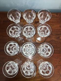 MOSER Crystal POPE Cut Wine Glass 5 1/2Faceted Stem Vintage Czech Qty 11