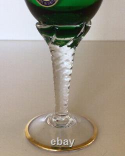 MURANO GLASS VTG. Wine Glasses Hand Painted 24K 4 Oz. Italy UNUSED