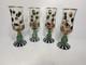 Mackenzie Childs 4 Heirloom Wine Glasses 7.5 Inches Tall (71)