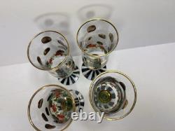 Mackenzie Childs 4 Heirloom Wine Glasses 7.5 Inches Tall (71)