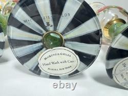 Mackenzie Childs 4 Heirloom Wine Glasses 7.5 Inches Tall (71)