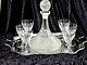 Marvellous Vintage Wine Set Ship Decanter 6 Crystal Wine Glasses Serving Tray