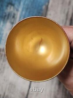 Mid Century Red & Gold Floral Gilt Cordial Laquerware 30-40s Japan Handpainted 7