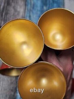 Mid Century Red & Gold Floral Gilt Cordial Laquerware 30-40s Japan Handpainted 7