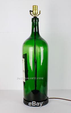 Mid Century Wine Bottle Lamp French Rothschild 1971 Mouton Cadet Glass Vtg XL