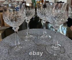 Mikasa Chateau Crystal Wine/Water Goblets Cut Glass Germany Set of 4 Vintage