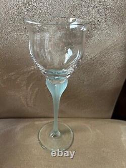 Mikasa Sea Mist Turquoise/Aqua Blue Vintage Wine Glasses set of six 8.25