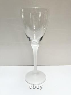 Mikasa (Set of 8) Vintage Alexandra Crystal Wine Glasses Frosted Flower Stem