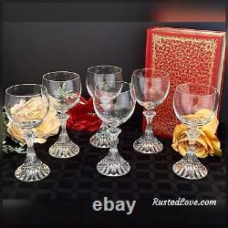 Mikasa The Ritz Wine Glasses Vintage Blown Glass Stemware Mikasa Glass Set 6