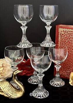 Mikasa The Ritz Wine Glasses Vintage Blown Glass Stemware Mikasa Glass Set 6