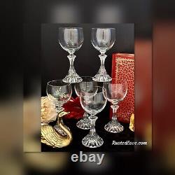 Mikasa The Ritz Wine Glasses Vintage Blown Glass Stemware Mikasa Glass Set 6