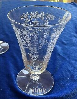 Morgantown MIKADO- Etched Crystal Wine, Water Cocktail, Stem Glasses Large Set