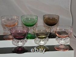 Morgantown Set of 6 Rooster Cocktail Liquor Glasses Vintage Discontinued 1971